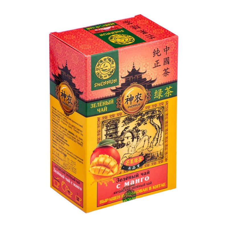 Китайский зеленый чай с манго, Shennun, 100 гр. 13034